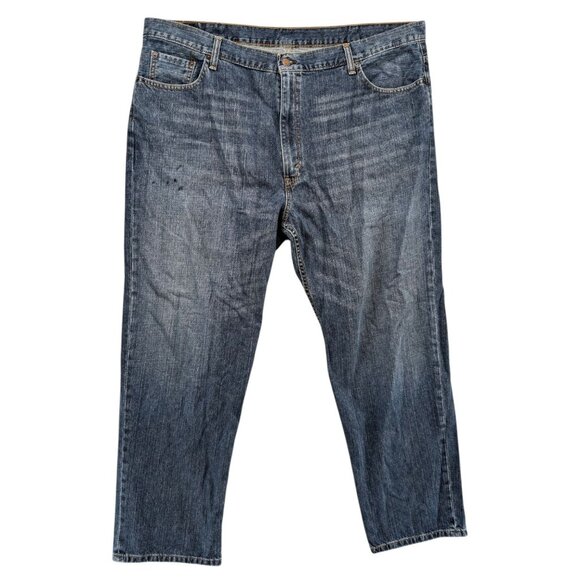 Levis 550 Relaxed Fit Jeans Mens Blue Dark Wash Cotton Denim Size 46x32 - Picture 1 of 12